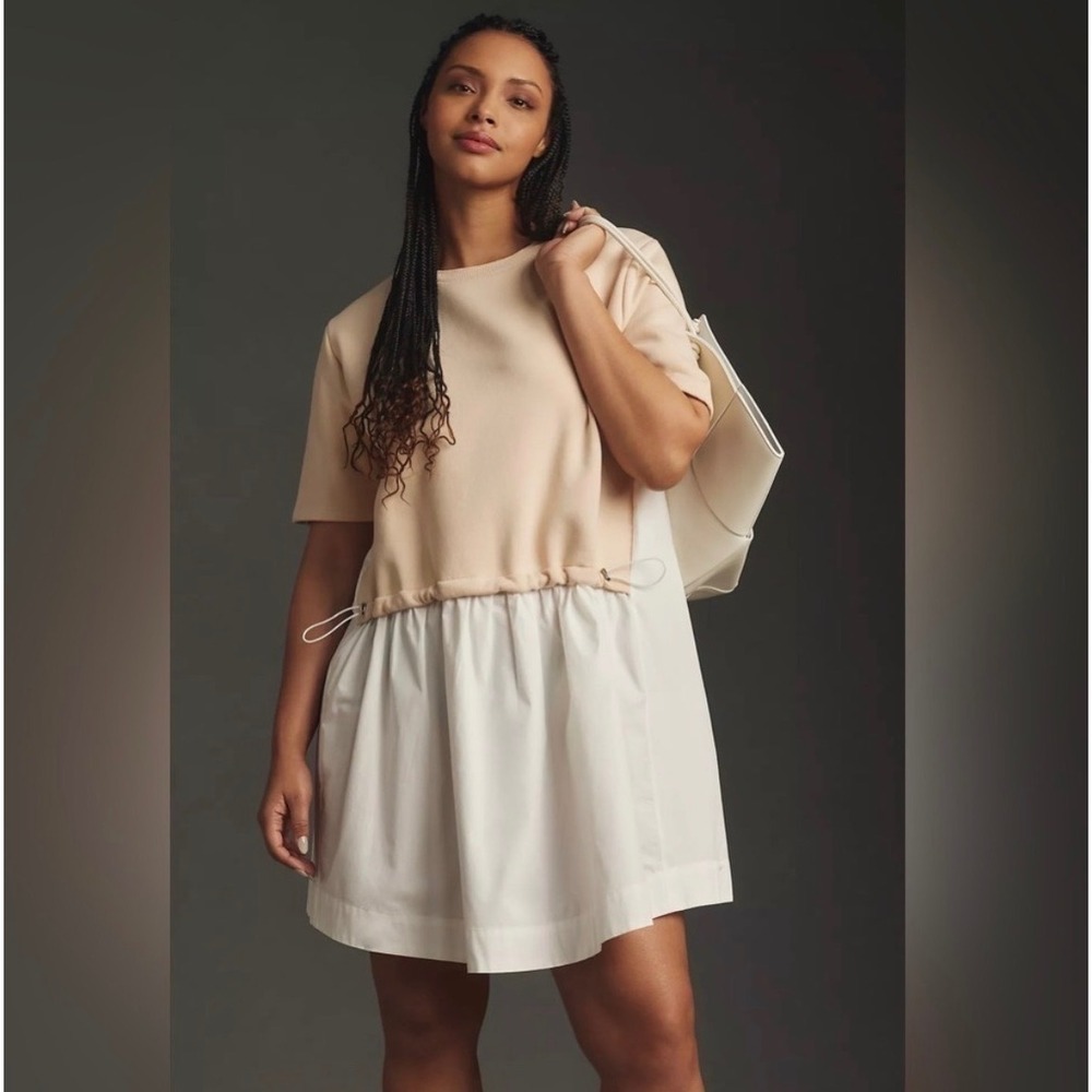 NWT Pilcro Short-Sleeve Sweatshirt Twofer Mini Dress | XL
